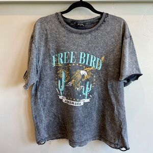 Zutter Charcoal Free Bird Graphic Tee